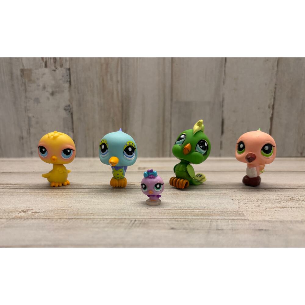 Littlest Pet Shop LPS Vintage Bird Parakeet Woodpecker Duck Lot EUC